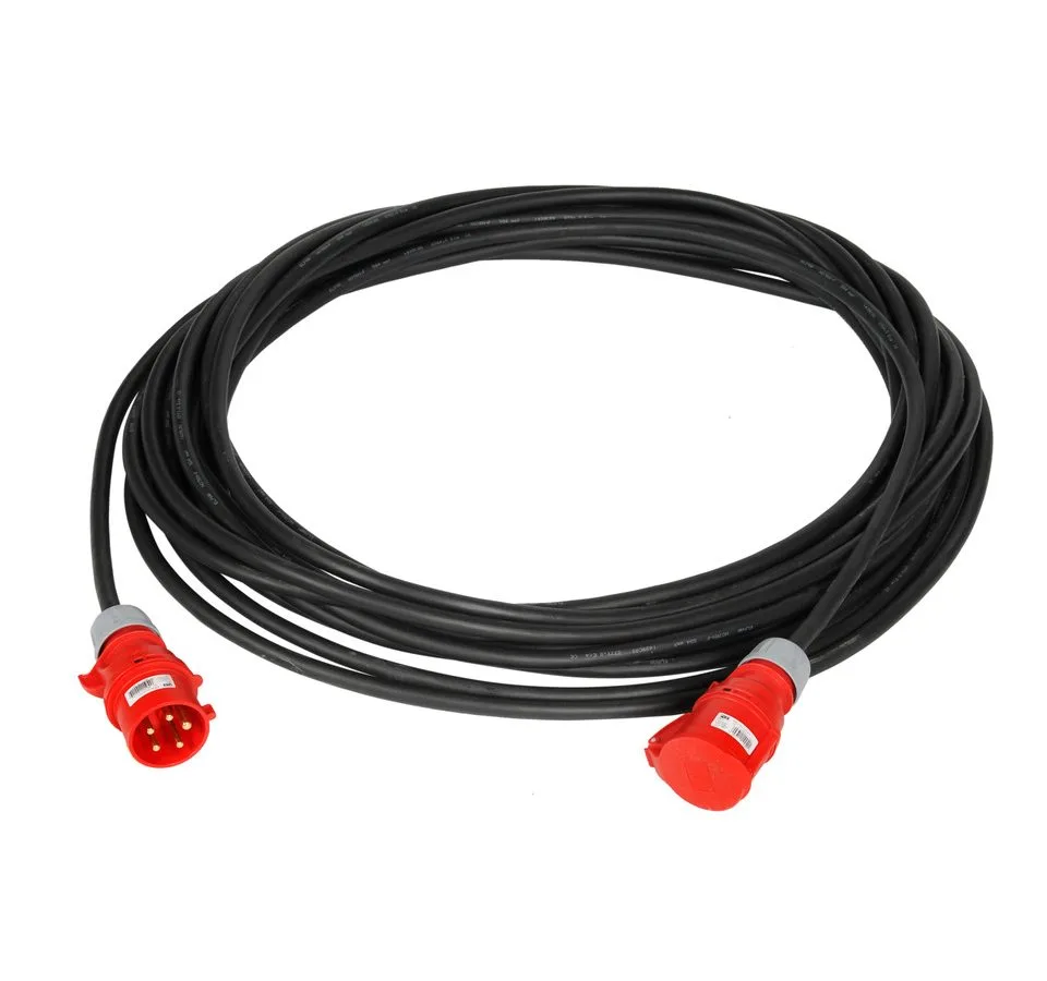 Przewód elektryczny 400V z wtykami OPD żo 5 x 4mm2- parametr 25 metrów